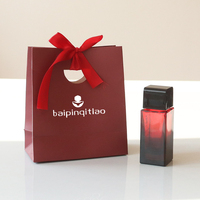 Flacon de parfum rectangulaire vide personnalisé 30ml 50ml 100ml, flacon de parfum carré en verre ROUGE avec vaporisateur et couvercle magnétique