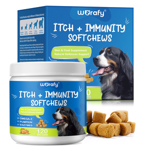 Worafy OBM - Golosinas Masticables para <span class=keywords><strong>Perros</strong></span> con Alergias, Apoyo Inmunológico, Anti-Picazón, Suplemento para la Piel, Sabor <span class=keywords><strong>a</strong></span> Pollo, Empaque Personalizado - Product Image 2