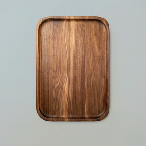 Plateau de service Art Déco en bois massif, artisanal, écologique, personnalisé, avec fonctions coulissantes, suspendues et à détection tactile, base plate - Product Image 1