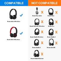 Coussinets d'oreille de remplacement en éponge douce, coussinets d'oreille pour casque, coussinets d'oreille en cuir protéiné, mousse à mémoire de forme pour Beats Solo 2 3