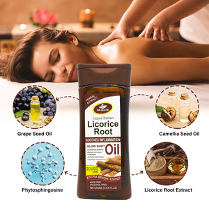 Huile Éclat Visage & Corps à Action Rapide Éclaircissante et Illuminatrice à la Racine de Réglisse, Apaise l'Inflammation, pour Toutes les Carnations 200ml - Product Image 4