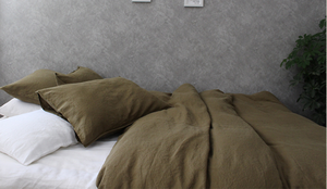 3-Piece Duvet Cover Set 100% di Lino Biancheria da letto Set <span class=keywords><strong>Copripiumino</strong></span>, Morbido e di Facile Manutenzione, stile semplice Set di Biancheria Da Letto Verde - Product Image 2