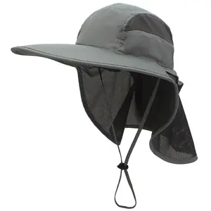 Sun Shade Hat Cap Hiking Fishing Outdoor Wide Brim UV Protection Breathable Moisture Wicking Waterproof Unisex Summer Adults L91