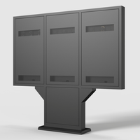 Panneaux de menu numériques en verre trempé résistants aux intempéries IP66, résolution 4K, trois écrans LCD, enseignes électroniques pour drive-thru