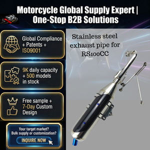 Tuyaux d'échappement personnalisés Geometry Racing Scooter Hero Motorcycle Escape pour RS100CC avec plaque anti-brûlure en <span class=keywords><strong>fibre</strong></span> de carbone - Product Image 1