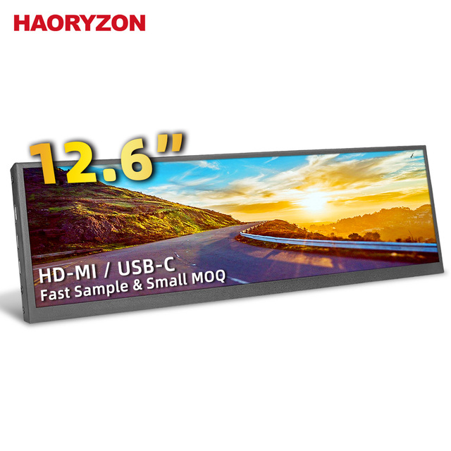 HAORYZON 2 K 12.6 Inch Portable Monitor 1920x515 USB-C HD-MI Ultra-Slim Travel Monitor LCD Gaming Display Travel Monitors