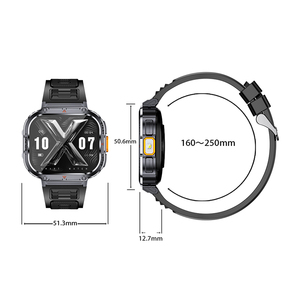 Đồng hồ thông minh Nx23 2.0 inch Đèn pin đa thể thao chống nước IP68 theo dõi huyết áp nhịp tim nhạc cuộc gọi BT cho nam màu sắc - Product Image 6