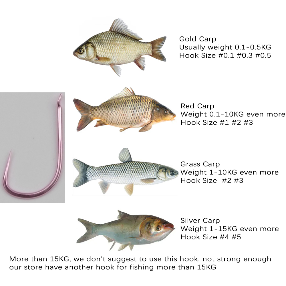 50pcs Barbless Carp Fishing Hooks - Perfect for Pole Fishing