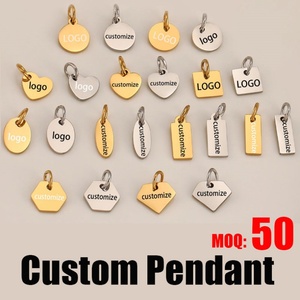 Fabricants de bijoux, breloques en acier inoxydable plaqué or 18 carats sur mesure, bijoux personnalisés, pendentif personnalisé pour la fabrication de bijoux - Product Image 1