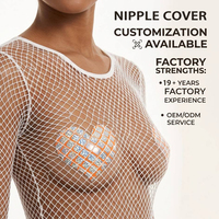 Cache-tétons pour femmes à motif grille holographique laser orange, vente en gros, marque privée, personnalisés, pour fêtes et clubs