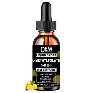 Özel Marka 5-MTHF Metil Folat Sıvı Damlaları Aktif B9 Vitamini Takviyesi Sağlıklı Yaşam İçin - Product Image 1