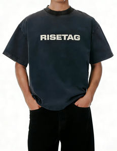 LTD-MT1053 Produttore di T-Shirt, Vendita all'Ingrosso di Magliette Personalizzate con Logo Stampato, T-Shirt <span class=keywords><strong>da</strong></span> <span class=keywords><strong>Uomo</strong></span> con Collo Alto Stile Vintage - Product Image 1