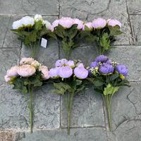 Buket Peony Buatan Tangan Grosir, Bunga Peony Sutra Buatan, Buket Peony Palsu, Dekorasi Pernikahan, Hari Valentine