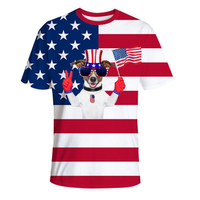 USA T-shirt Fourniture d'usine Drapeau américain Logo personnalisé Polyester T-shirt fin et confortable pour l'activité