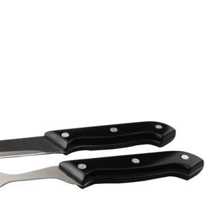 DFB816 Juego de 2 Utensilios de Cocina para Exteriores, Juego de Cuchillo y Tenedor de Acero Inoxidable para Chef con Mango de PP Resistente al Calor - Product Image 4