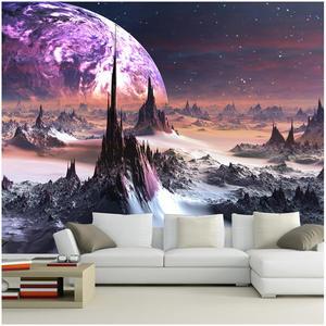 Papier peint de ciel étoilé 3D thème de l'espace de rêve planète décoration murale de plafond pour chambre d'enfants toile de fond de luxe tissu mural - Product Image 3