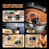 Support de téléphone pliable à ventouse amélioré, support magnétique pour téléphone en gel nano à ventouse pour tous les téléphones sur surfaces lisses et texturées