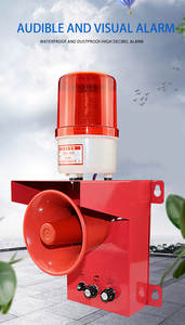 Sirena de alarma de luz y sonido de señal estroboscópica LED ajustable de volumen para camión de construcción grúa Industrial carretilla elevadora - Product Image 4