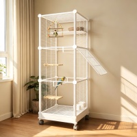 Cage à oiseaux de luxe de grande taille en fer massif pour petit perroquet, calico, canari, avec support pour usage domestique en intérieur