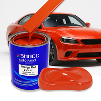 Peinture de retouche automobile liquide en polyuréthane 2K acrylique rouge orangé de haute qualité pour plastique et bateaux, finition brillante