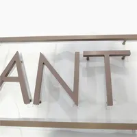 Letras de Acero Inoxidable SUS304 con Acabado Mate, No Iluminadas, para Señalización Metálica Sólida para Publicidad Exterior Vintage, GFace Premium