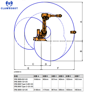 CLAWROBOT Payload <b>Palletizing</b> Robot ABB 6 Axis 20kg <b>Used</b> for spraying, gluing, handling, construction, welding - Product Image 3