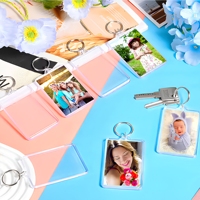 Porte-clés photo transparent personnalisable en acrylique pour cadeaux personnalisés, souvenir commémoratif, porte-badge d'identification