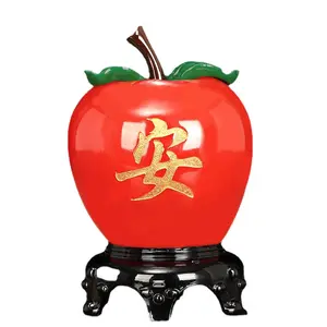 Grosir Kustom Ornamen Apel Bercahaya Dekorasi Interior Rumah Ping An Fruit Jimat Keberuntungan Feng Shui