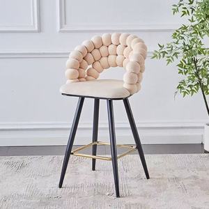 Low-profile casual bubble chair home atmosphere-themed bedroom dressing <b>stool</b> plush fabric nail chair stylish <b>backrest</b> chair - Product Image 4