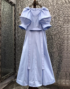 2024 primavera estate abbigliamento firmato 100% cotone Maxi <span class=keywords><strong>abito</strong></span> cintura Deco Streetwear <span class=keywords><strong>maniche</strong></span> <span class=keywords><strong>lunghe</strong></span> bianco blu <span class=keywords><strong>nero</strong></span> colori per le donne - Product Image 1