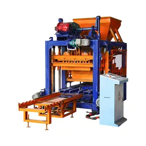 آلة آلية بالكامل عالية الجودة QTJ4-25 لصناعة طوب الإسمنت والخرسانة الصلبة المجوفة، آلة لصناعة طوب الإسمنت والإسمنت المتشابك