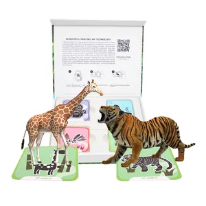 Nouveau Design multi-fonction 3D 4D Réalité Augmentée Carte Enfants Jouet Éducatif Animal Carte Avec 13 Langues