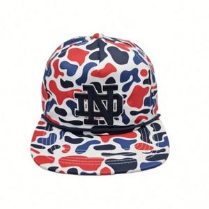 Wholesale Flat Embroidery 5 Panel Rope Snapback Unstructured Dad Camo <b>Hat</b> and Cap - Product Image 4