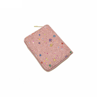 Dompet Pendek Wanita Berpayet Mode Baru 2021 Dompet Koin Ritsleting Mengkilap Clutch Mini Bling Bling untuk Wanita Pola Kustom