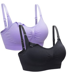 บราพยาบาลขนาดพลัสไซส์สำหรับหญิงตั้งครรภ์ให้นมบุตรสวมใส่สบายพร้อมตัวยืดระบายอากาศได้ดีดีไซน์เรียบง่าย - Product Image 3