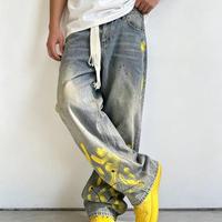 Pantalon en jean délavé gris ciment classique, streetwear, couleur unie, usage quotidien, jeans décontractés pour hommes, OEM ODM