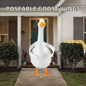 Ali di Oca Abbilike Pose Able 23"-28" Bianche, Decorazione da Giardino a Tema Animale con Bordo Ondulato (1 Pezzo) - Product Image 2