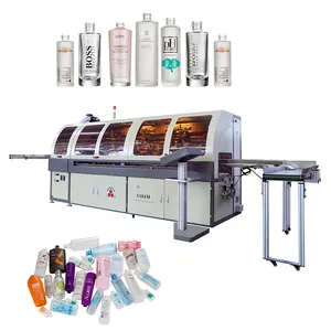 4 Colors Automatic Bottle Printing Machine Auto Screen Printing Machine With LED Drying