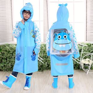 <b>Waterproof</b> PVC Raincoat <b>Set</b> with Inflatable Brim Bag Space Kids Single-Person Rainwear Boys Girls for School Hiking Custom Logo - Product Image 1
