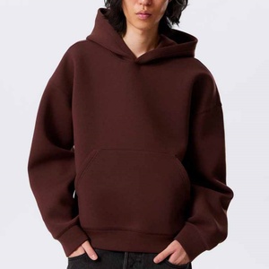 Sweat à capuche unisexe de luxe avec impression de logo personnalisé, surdimensionné, en molleton français lourd, streetwear hip-hop, coupe ample pour homme - Product Image 4