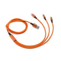 Câble de charge rapide universel 3-en-1 en nylon tressé de 1,2 m avec connecteurs Micro/USB pour caméra de voiture, imprimante et plus encore