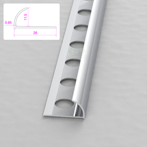 Nhôm đùn Nhà máy cung cấp 12mm <span class=keywords><strong>Chrome</strong></span> nhôm cong ngói cạnh <span class=keywords><strong>TRIM</strong></span> cho ốp lát cạnh kết thúc - Product Image 4
