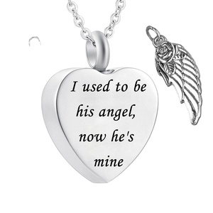 Colliers d'urne pour les cendres, j'avais l'habitude d'être son angle, maintenant <span class=keywords><strong>il</strong></span> est à moi pendentif ailes commémoratives de crémation 12 pièces collier de pierre de naissance - Product Image 1