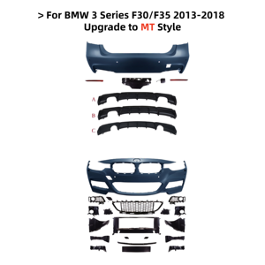 Kit carrosserie extérieur amélioré pour BMW Série 3 F30 F35, pare-chocs 2013-2018, meilleur prix de gros, ensemble complet de pare-chocs, Chine - Product Image 1