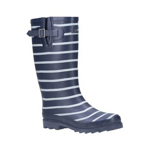 Welly Printed Regens tiefel Anti-Rutsch Wasserdicht Hot Sale Custom Adult Damen Seitens chnalle Frauen Regens tiefel Baumwoll stoff Gummi - Product Image 4