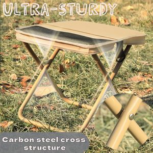 Outdoor Metal Folding Chair & <b>Stool</b> <b>Portable</b> Lightweight Durable Camping Sports Equipment - Product Image 4