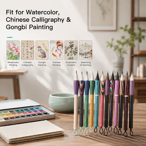 <strong>Chinese</strong> <strong>Brush</strong> Calligraphy Round Point Tip <strong>Chinese</strong> <strong>Brush</strong> Painting Bamboo and Weasel Artist Paint <strong>Brush</strong> - Product Image 4