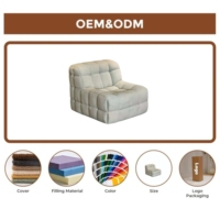 Fauteuil de salon moderne VERNSSY, capitonné en tissu gaufré, à compression, une place, courbé, rembourré, écologique, pour salon, hôtel, appartement, villa
