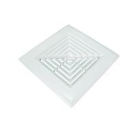 Diffuseur de plafond carré en alliage d'aluminium de conception moderne, type de climatisation