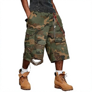 <b>Men's</b> <b>Camouflage</b> <b>Shorts</b> Style Street wear Canvas Mid Waist Loose Fit With Chain Detail - Product Image 1